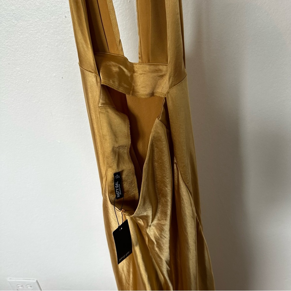 Big Entrance Satin Maxi Dress Mustard - Picture 8 of 9